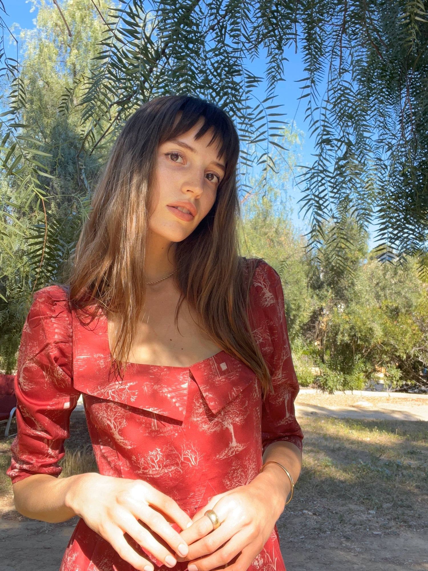 Marisol Dress / Ruby Red + Alabaster Toile Cotton Marisol Dress / Ruby Red + Alabaster Toile Cotton
