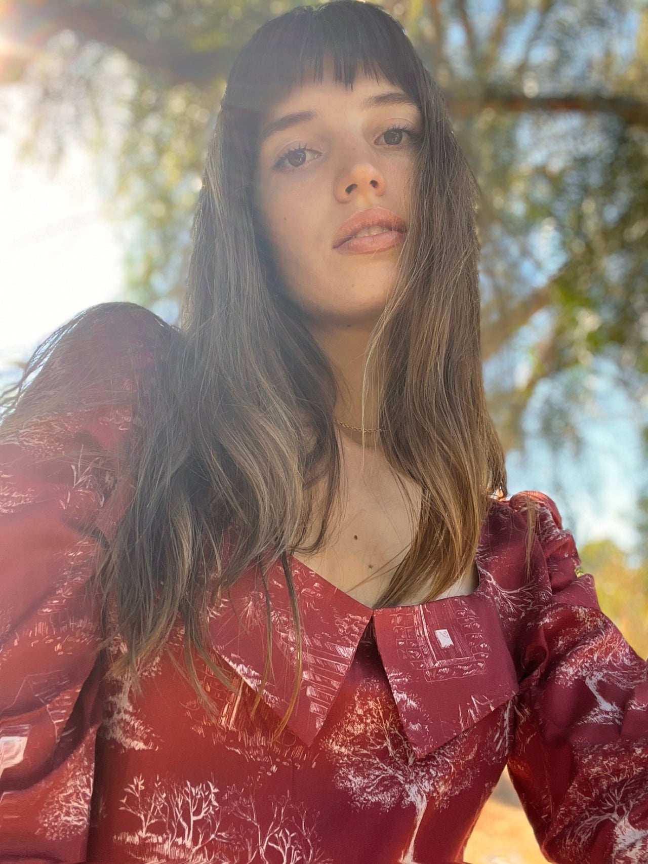Marcela Dress / Ruby Red + Alabaster Toile Cotton