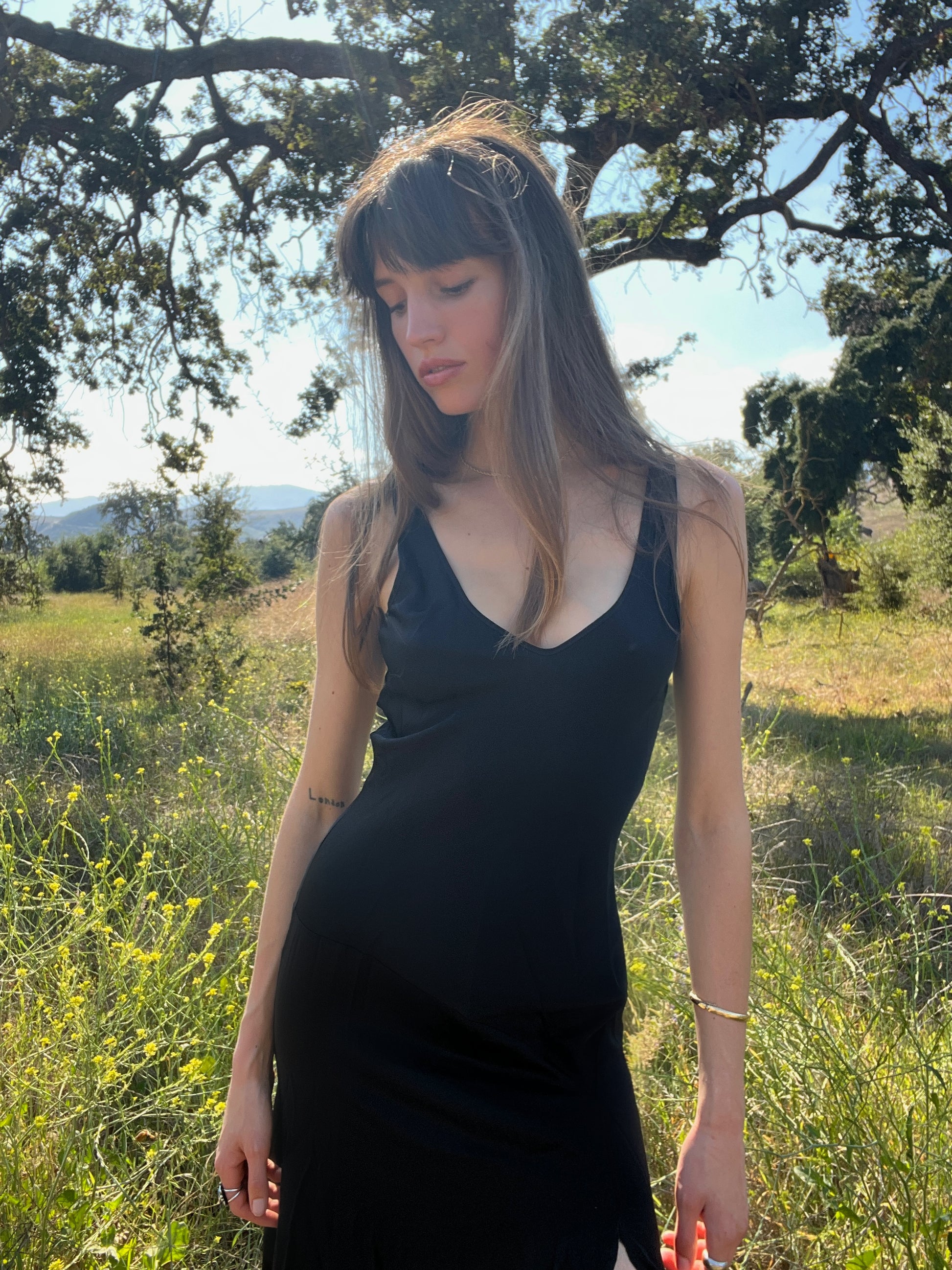 Mae Slip Dress / Black Silk - Onirik