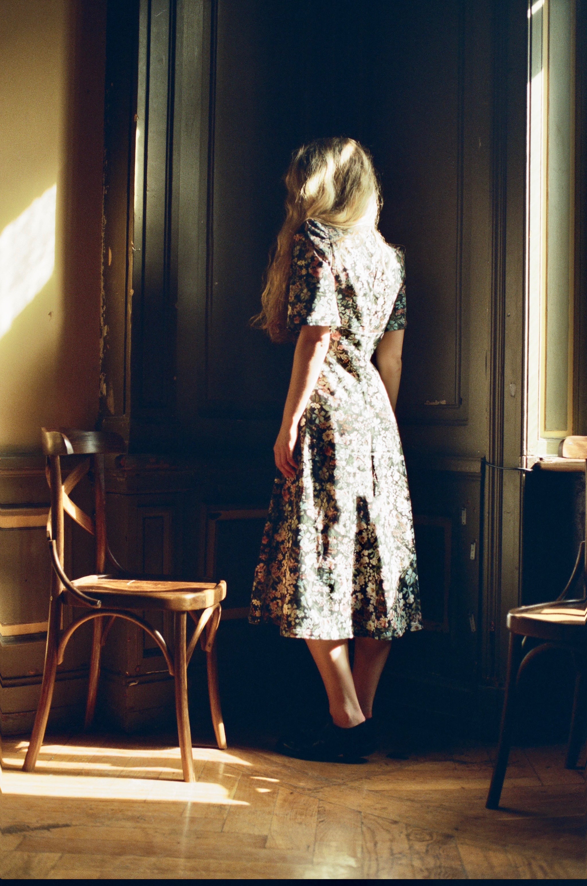 Esther Dress / Black Floral Cotton - Onirik Esther Dress / Black Floral Cotton - Onirik