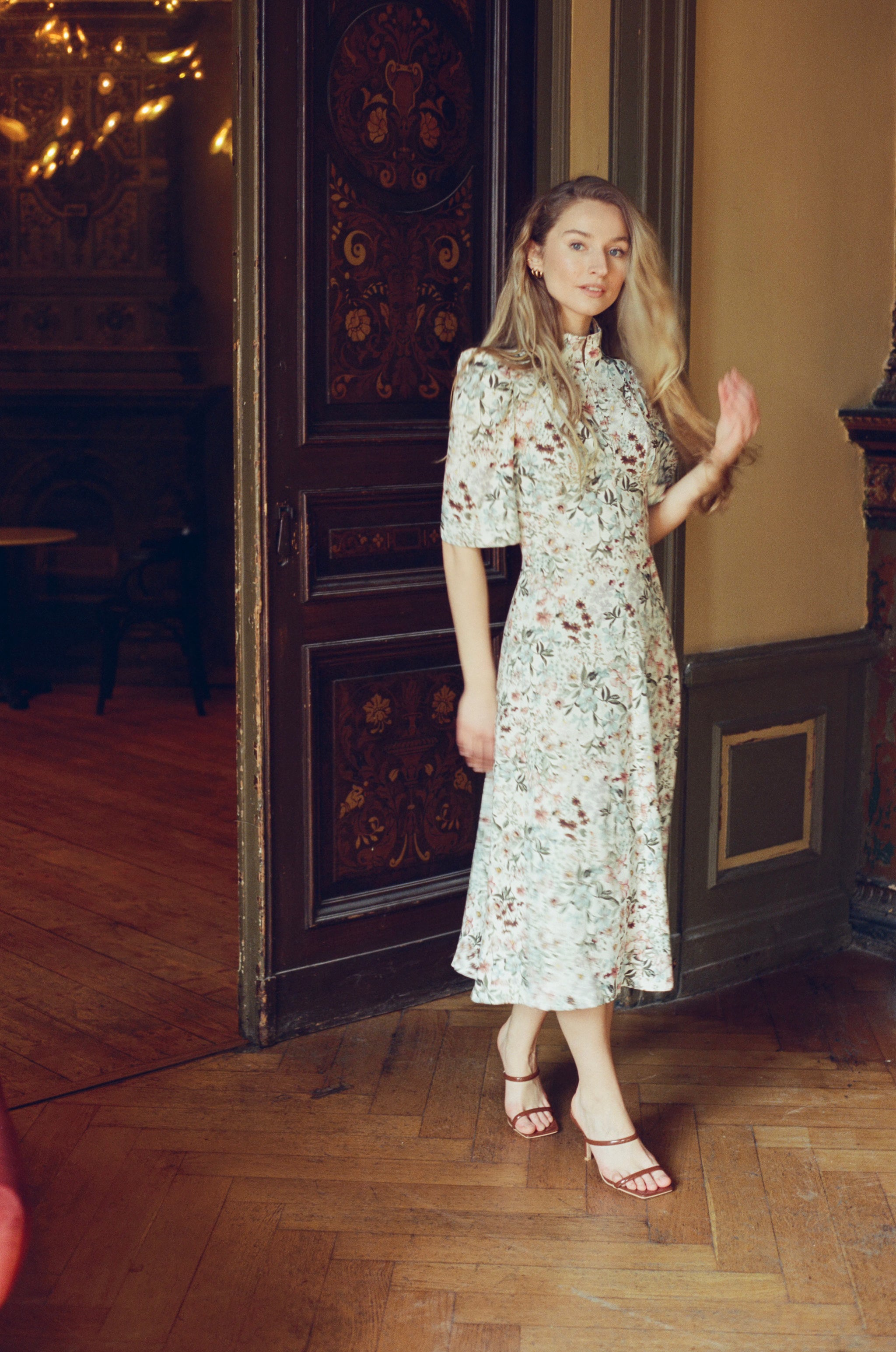 Esther Dress / Vintage White Floral Cotton - Onirik Esther Dress / Vintage White Floral Cotton - Onirik
