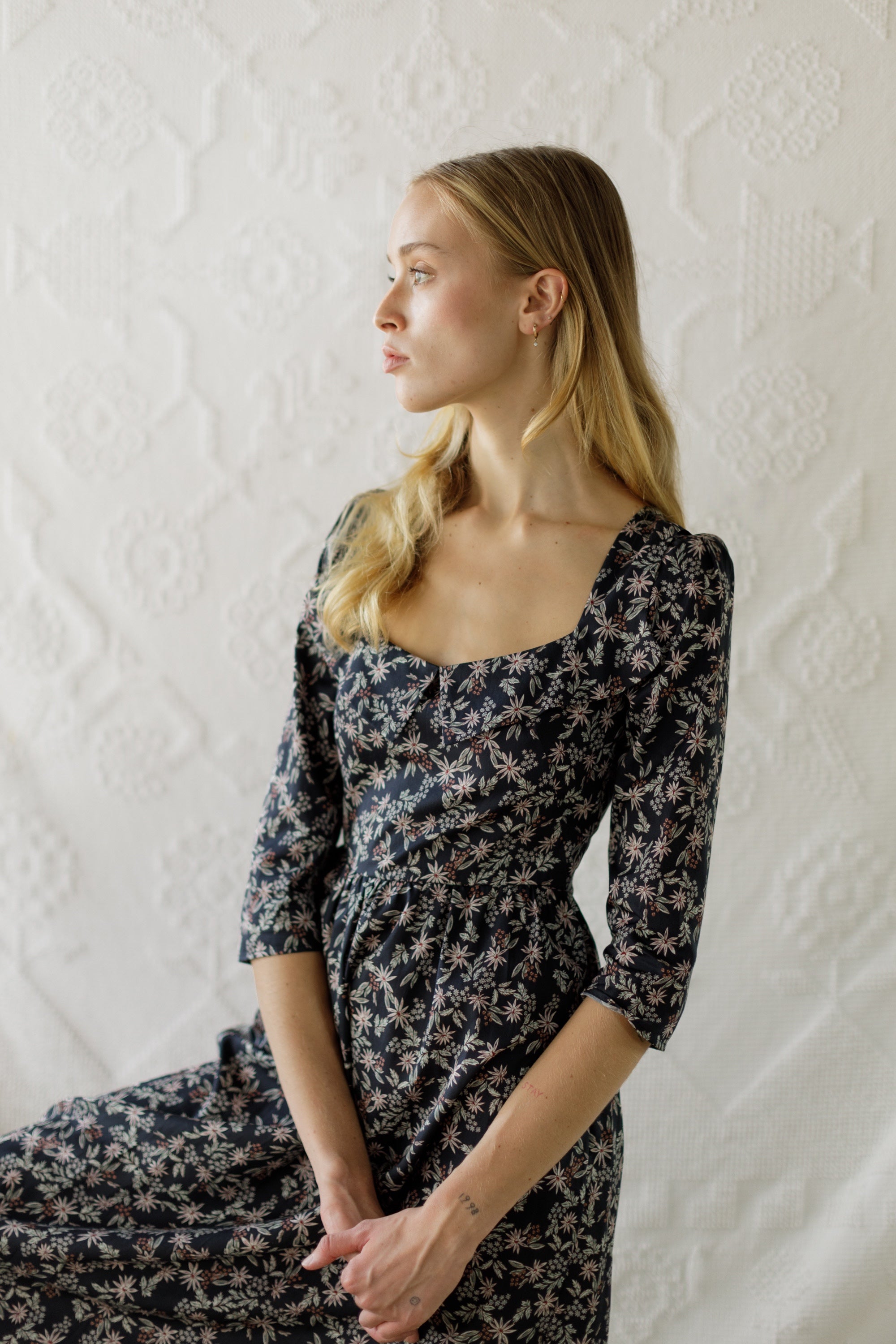 Marisol Dress / Black Floral Cotton - Onirik Marisol Dress / Black Floral Cotton - Onirik