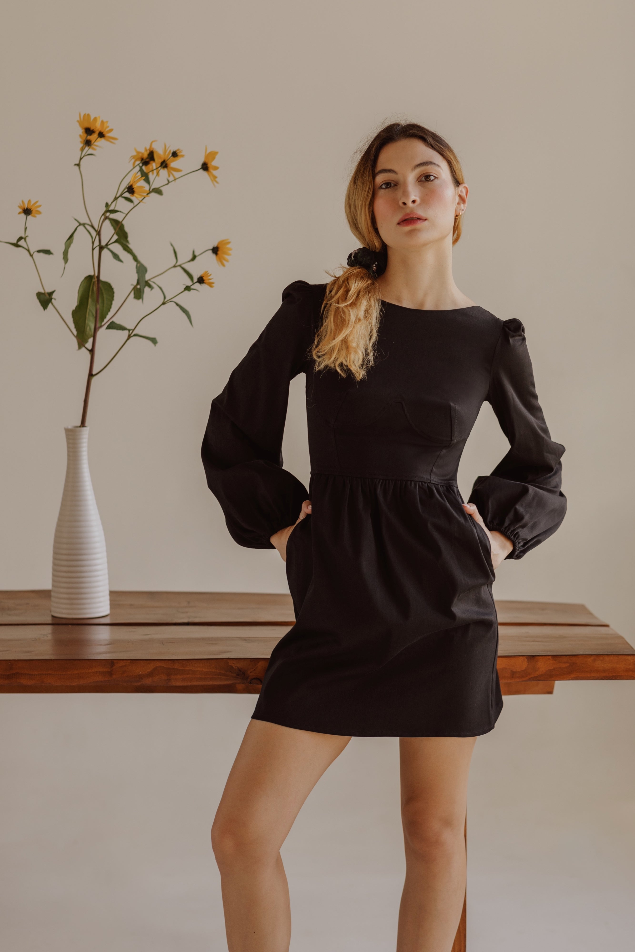 Black bateau outlet dress